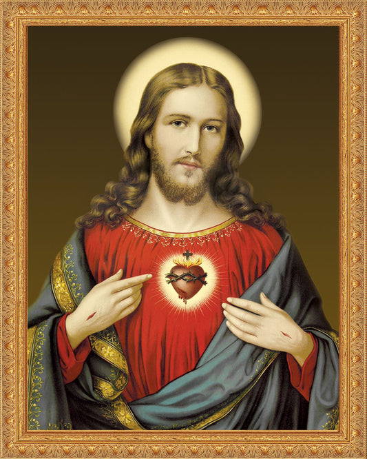Sacred Heart of Jesus on Canvas With Frame Options – MercyImages.com